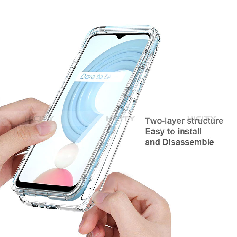 Silikon Hülle Handyhülle Ultra Dünn Flexible Schutzhülle Tasche Transparent Vorder und Rückseite 360 Grad Ganzkörper Farbverlauf für Realme C25Y groß