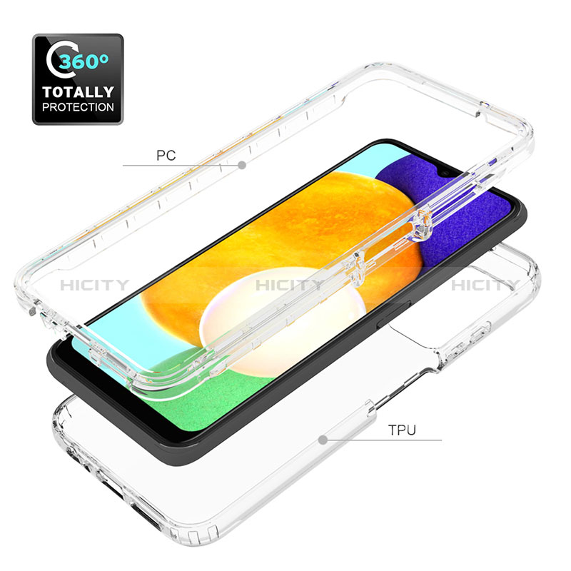 Silikon Hülle Handyhülle Ultra Dünn Flexible Schutzhülle Tasche Transparent Vorder und Rückseite 360 Grad Ganzkörper Farbverlauf für Samsung Galaxy A02s groß