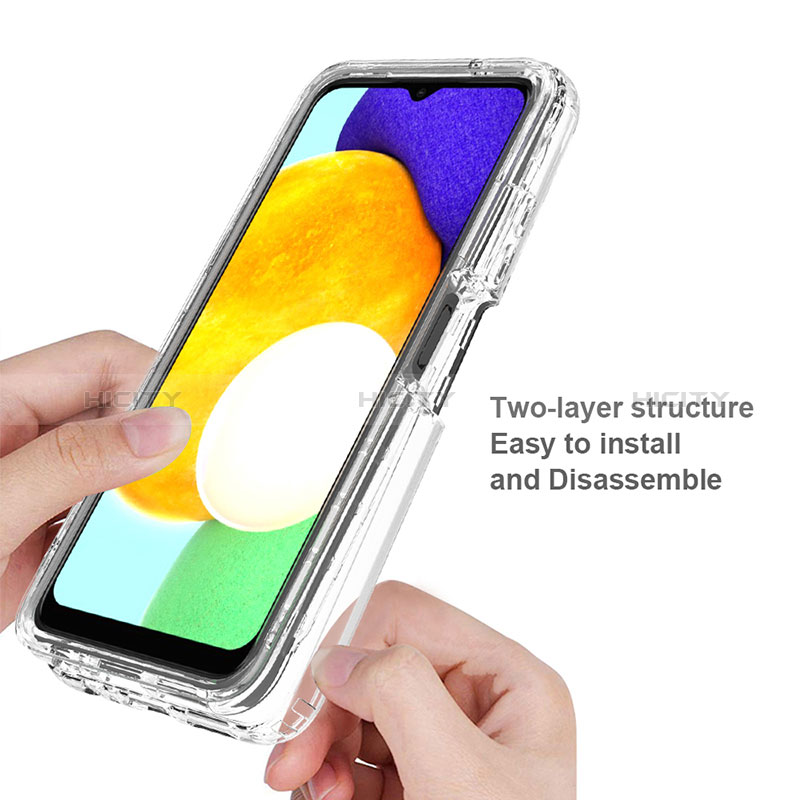 Silikon Hülle Handyhülle Ultra Dünn Flexible Schutzhülle Tasche Transparent Vorder und Rückseite 360 Grad Ganzkörper Farbverlauf für Samsung Galaxy A02s groß