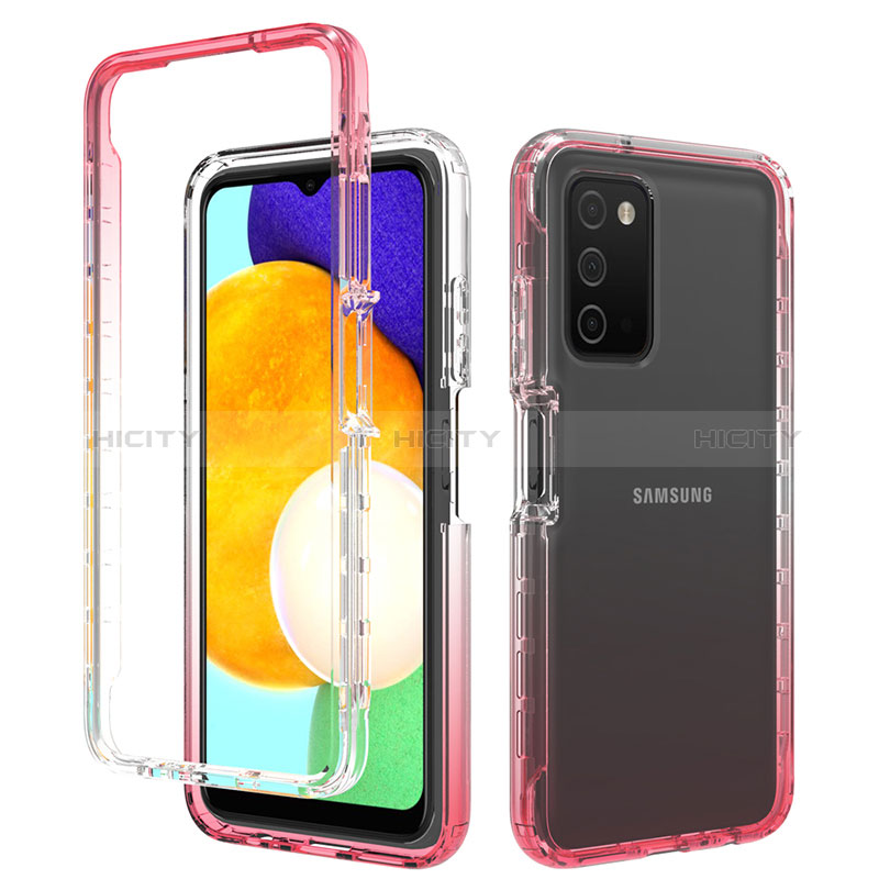 Silikon Hülle Handyhülle Ultra Dünn Flexible Schutzhülle Tasche Transparent Vorder und Rückseite 360 Grad Ganzkörper Farbverlauf für Samsung Galaxy A02s groß