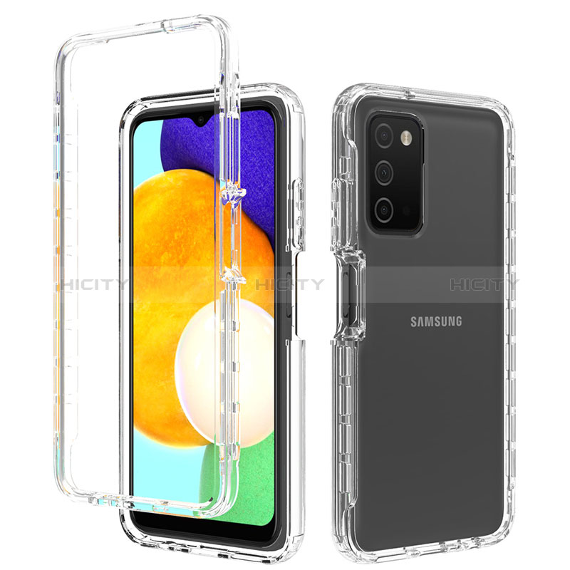 Silikon Hülle Handyhülle Ultra Dünn Flexible Schutzhülle Tasche Transparent Vorder und Rückseite 360 Grad Ganzkörper Farbverlauf für Samsung Galaxy A02s groß