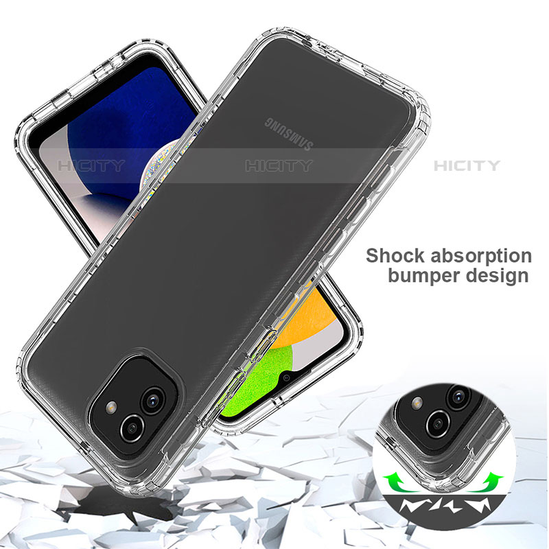 Silikon Hülle Handyhülle Ultra Dünn Flexible Schutzhülle Tasche Transparent Vorder und Rückseite 360 Grad Ganzkörper Farbverlauf für Samsung Galaxy A03 groß