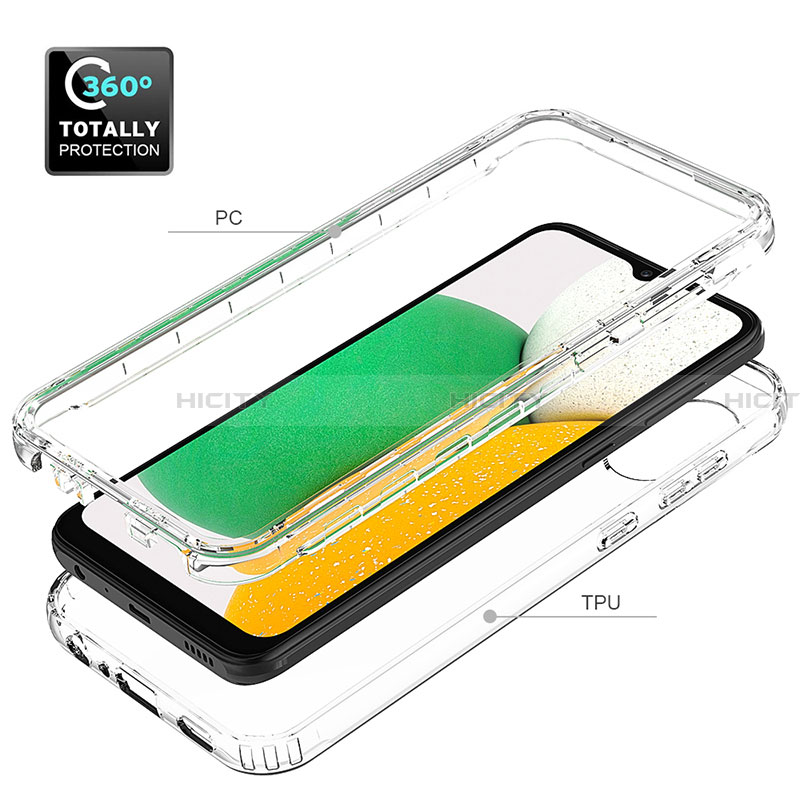 Silikon Hülle Handyhülle Ultra Dünn Flexible Schutzhülle Tasche Transparent Vorder und Rückseite 360 Grad Ganzkörper Farbverlauf für Samsung Galaxy A03 Core