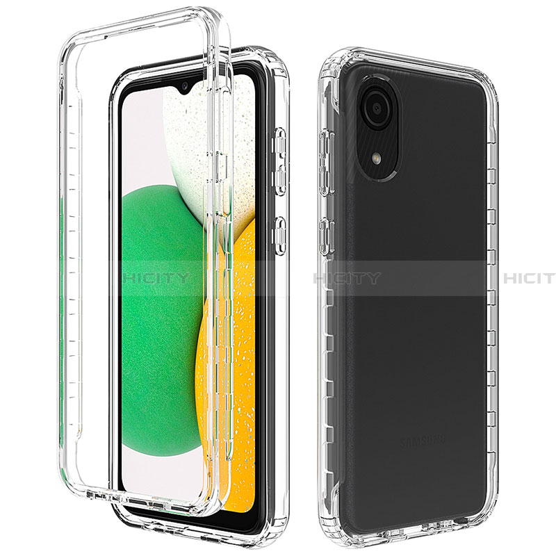 Silikon Hülle Handyhülle Ultra Dünn Flexible Schutzhülle Tasche Transparent Vorder und Rückseite 360 Grad Ganzkörper Farbverlauf für Samsung Galaxy A03 Core