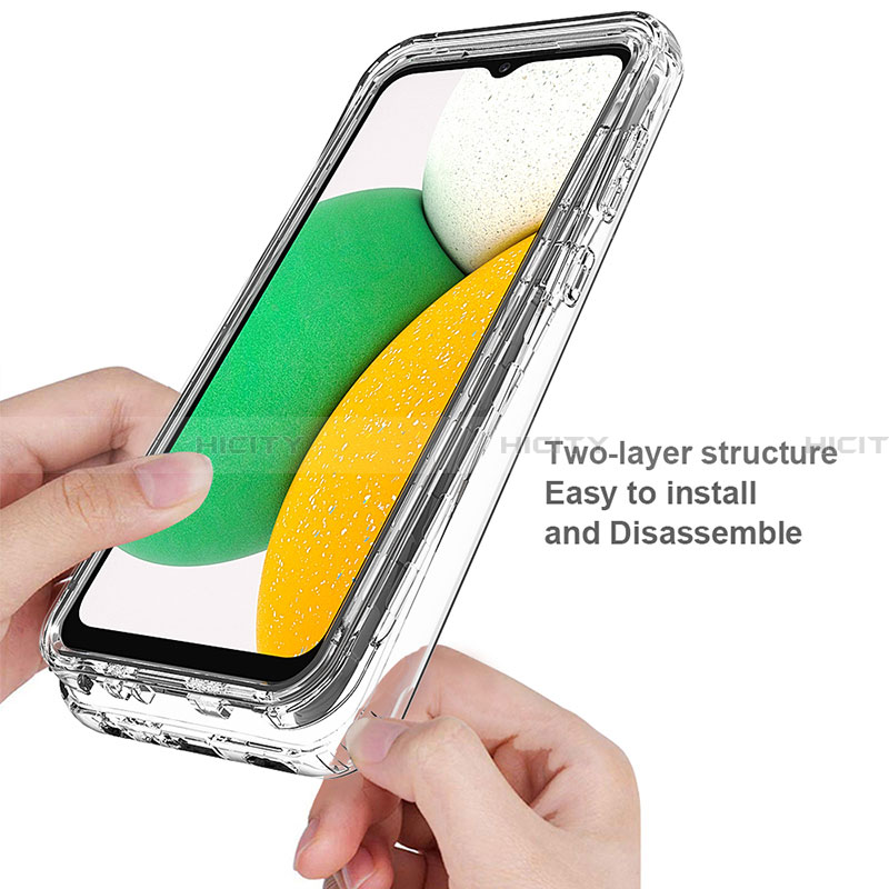 Silikon Hülle Handyhülle Ultra Dünn Flexible Schutzhülle Tasche Transparent Vorder und Rückseite 360 Grad Ganzkörper Farbverlauf für Samsung Galaxy A03 Core