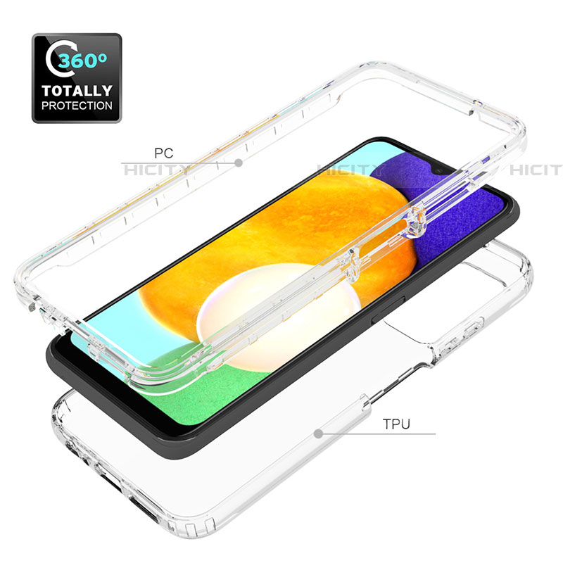 Silikon Hülle Handyhülle Ultra Dünn Flexible Schutzhülle Tasche Transparent Vorder und Rückseite 360 Grad Ganzkörper Farbverlauf für Samsung Galaxy A03s