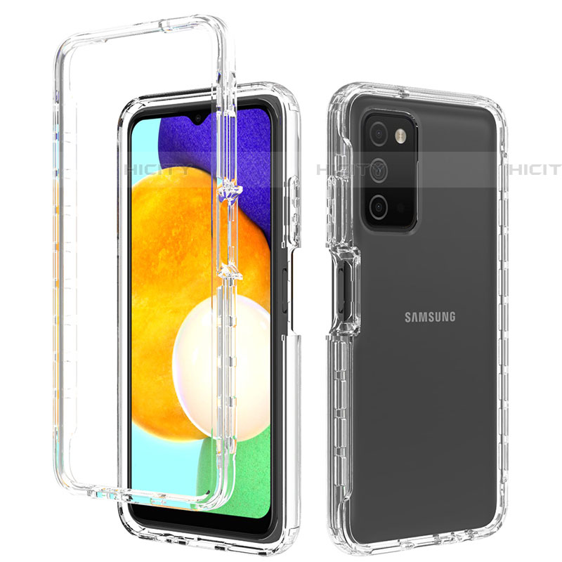 Silikon Hülle Handyhülle Ultra Dünn Flexible Schutzhülle Tasche Transparent Vorder und Rückseite 360 Grad Ganzkörper Farbverlauf für Samsung Galaxy A03s