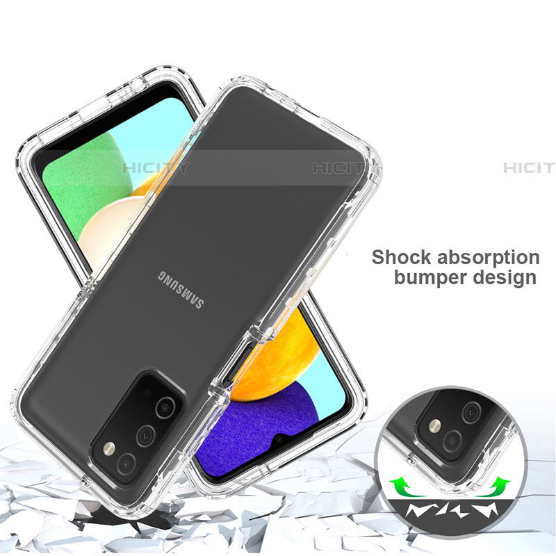 Silikon Hülle Handyhülle Ultra Dünn Flexible Schutzhülle Tasche Transparent Vorder und Rückseite 360 Grad Ganzkörper Farbverlauf für Samsung Galaxy A03s