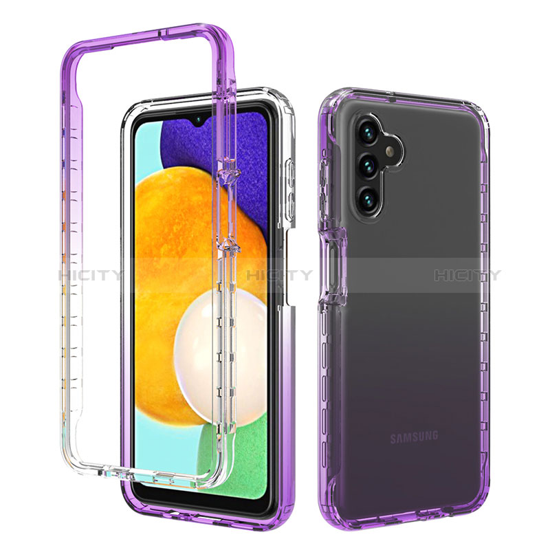 Silikon Hülle Handyhülle Ultra Dünn Flexible Schutzhülle Tasche Transparent Vorder und Rückseite 360 Grad Ganzkörper Farbverlauf für Samsung Galaxy A04s