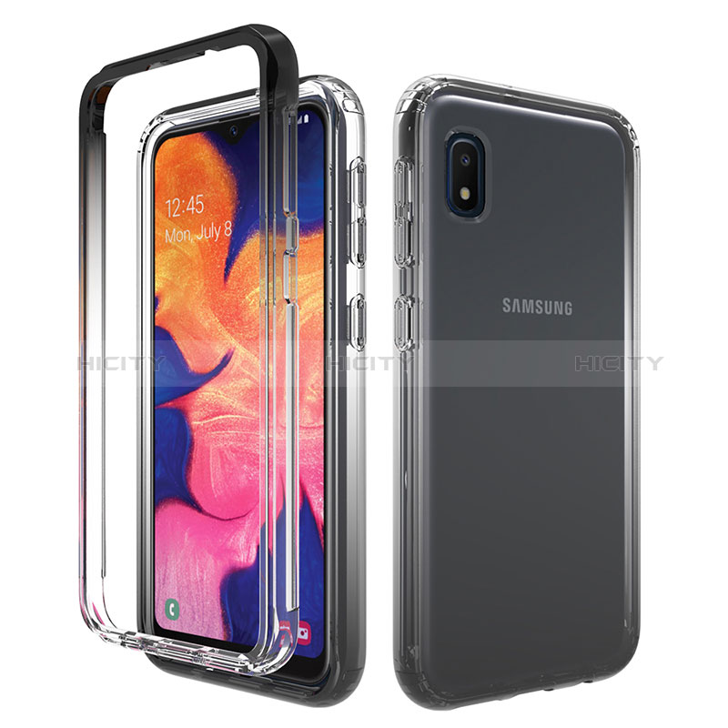 Silikon Hülle Handyhülle Ultra Dünn Flexible Schutzhülle Tasche Transparent Vorder und Rückseite 360 Grad Ganzkörper Farbverlauf für Samsung Galaxy A10e groß