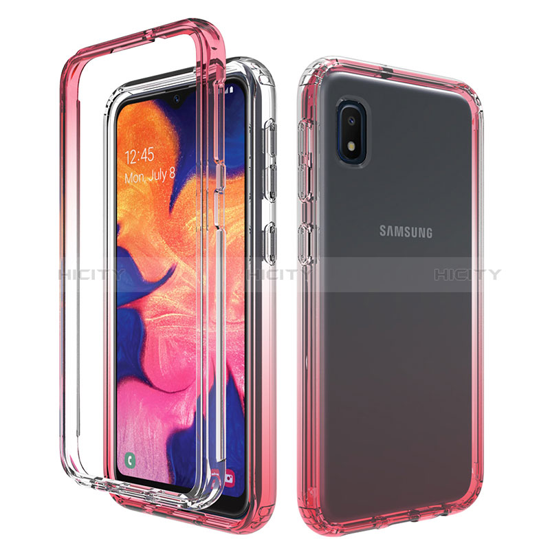 Silikon Hülle Handyhülle Ultra Dünn Flexible Schutzhülle Tasche Transparent Vorder und Rückseite 360 Grad Ganzkörper Farbverlauf für Samsung Galaxy A10e groß