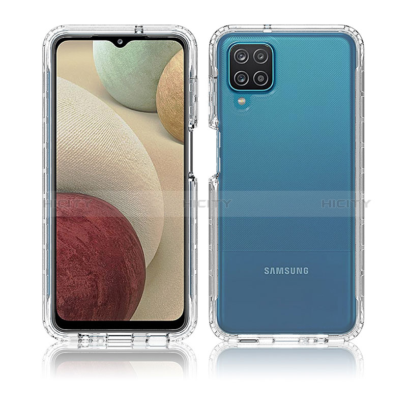 Silikon Hülle Handyhülle Ultra Dünn Flexible Schutzhülle Tasche Transparent Vorder und Rückseite 360 Grad Ganzkörper Farbverlauf für Samsung Galaxy A12 Nacho