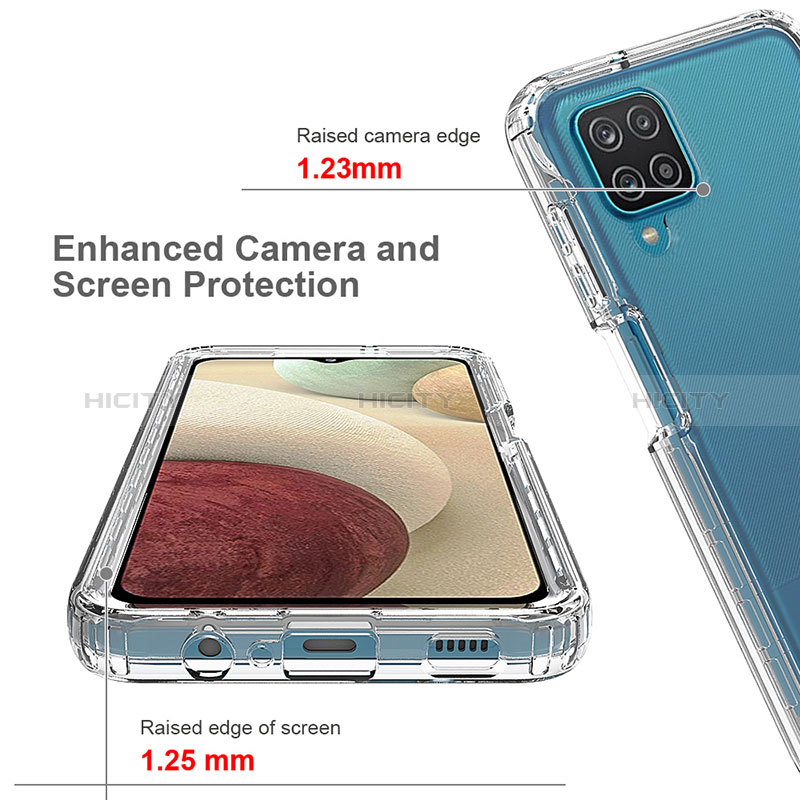 Silikon Hülle Handyhülle Ultra Dünn Flexible Schutzhülle Tasche Transparent Vorder und Rückseite 360 Grad Ganzkörper Farbverlauf für Samsung Galaxy A12 Nacho