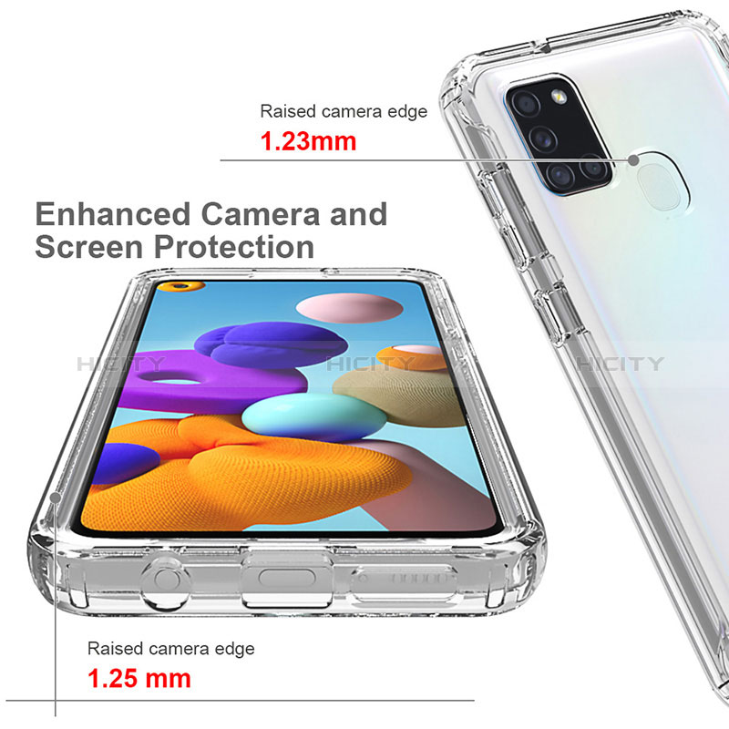Silikon Hülle Handyhülle Ultra Dünn Flexible Schutzhülle Tasche Transparent Vorder und Rückseite 360 Grad Ganzkörper Farbverlauf für Samsung Galaxy A21s