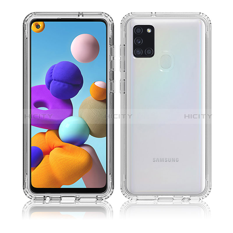 Silikon Hülle Handyhülle Ultra Dünn Flexible Schutzhülle Tasche Transparent Vorder und Rückseite 360 Grad Ganzkörper Farbverlauf für Samsung Galaxy A21s