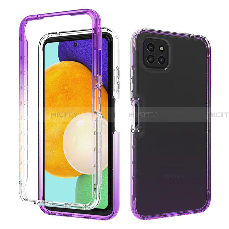 Silikon Hülle Handyhülle Ultra Dünn Flexible Schutzhülle Tasche Transparent Vorder und Rückseite 360 Grad Ganzkörper Farbverlauf für Samsung Galaxy A22 5G