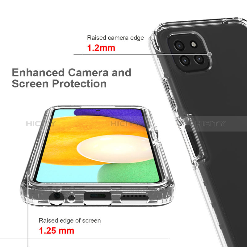 Silikon Hülle Handyhülle Ultra Dünn Flexible Schutzhülle Tasche Transparent Vorder und Rückseite 360 Grad Ganzkörper Farbverlauf für Samsung Galaxy A22s 5G groß