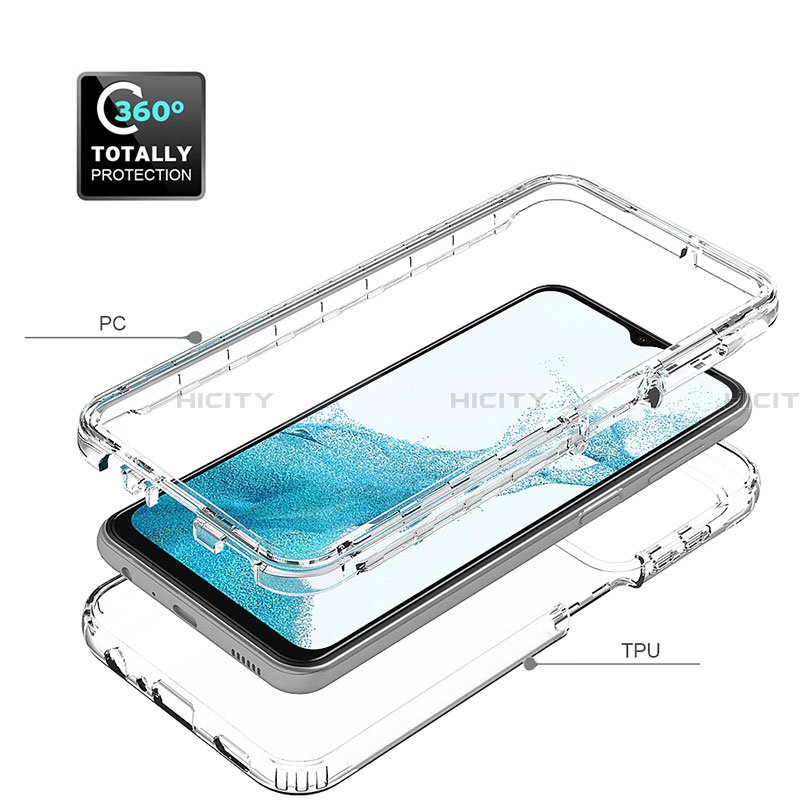 Silikon Hülle Handyhülle Ultra Dünn Flexible Schutzhülle Tasche Transparent Vorder und Rückseite 360 Grad Ganzkörper Farbverlauf für Samsung Galaxy A23 4G