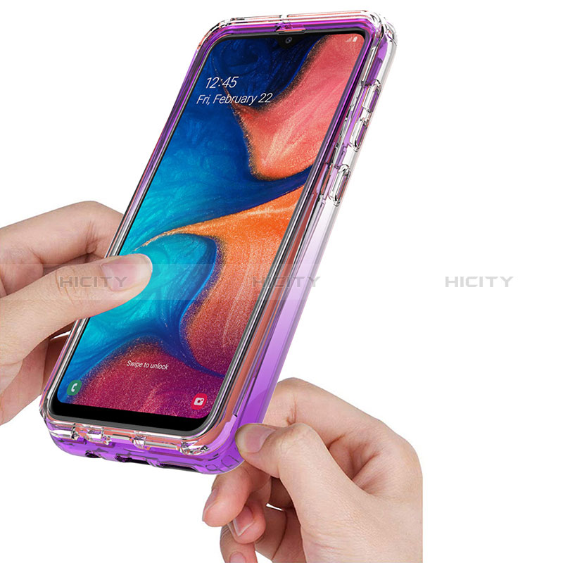 Silikon Hülle Handyhülle Ultra Dünn Flexible Schutzhülle Tasche Transparent Vorder und Rückseite 360 Grad Ganzkörper Farbverlauf für Samsung Galaxy A30 groß