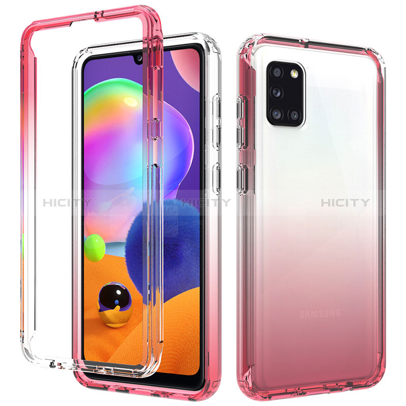 Silikon Hülle Handyhülle Ultra Dünn Flexible Schutzhülle Tasche Transparent Vorder und Rückseite 360 Grad Ganzkörper Farbverlauf für Samsung Galaxy A31 groß