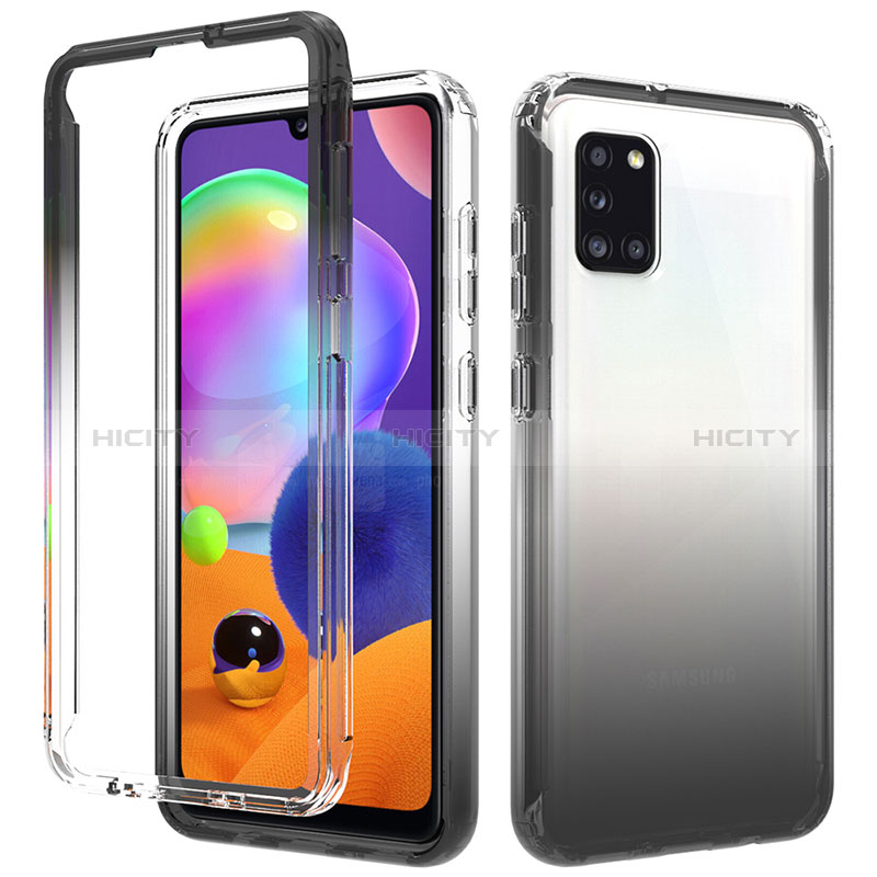 Silikon Hülle Handyhülle Ultra Dünn Flexible Schutzhülle Tasche Transparent Vorder und Rückseite 360 Grad Ganzkörper Farbverlauf für Samsung Galaxy A31 groß