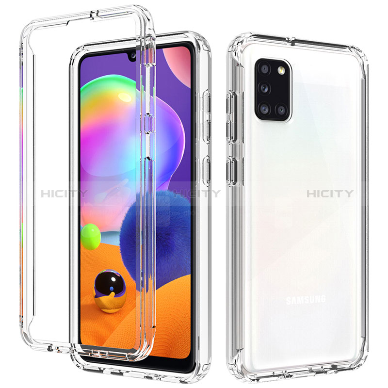 Silikon Hülle Handyhülle Ultra Dünn Flexible Schutzhülle Tasche Transparent Vorder und Rückseite 360 Grad Ganzkörper Farbverlauf für Samsung Galaxy A31 groß