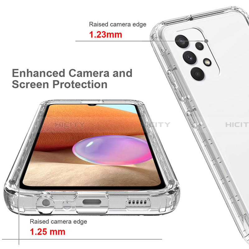 Silikon Hülle Handyhülle Ultra Dünn Flexible Schutzhülle Tasche Transparent Vorder und Rückseite 360 Grad Ganzkörper Farbverlauf für Samsung Galaxy A32 4G groß