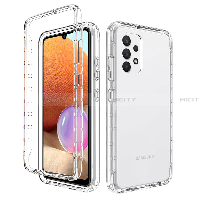 Silikon Hülle Handyhülle Ultra Dünn Flexible Schutzhülle Tasche Transparent Vorder und Rückseite 360 Grad Ganzkörper Farbverlauf für Samsung Galaxy A32 4G groß