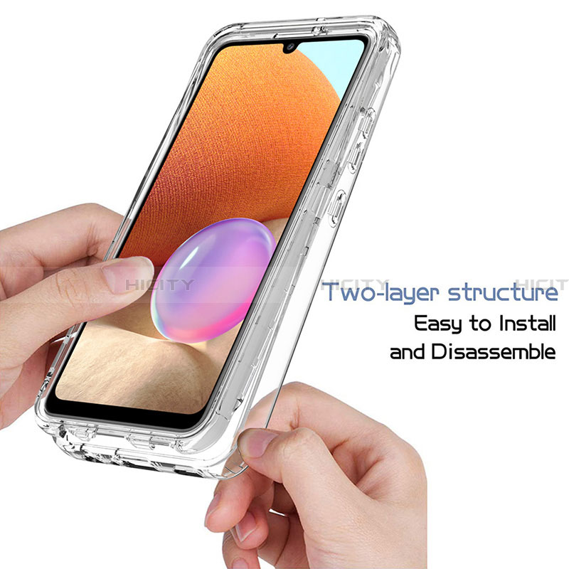 Silikon Hülle Handyhülle Ultra Dünn Flexible Schutzhülle Tasche Transparent Vorder und Rückseite 360 Grad Ganzkörper Farbverlauf für Samsung Galaxy A32 4G