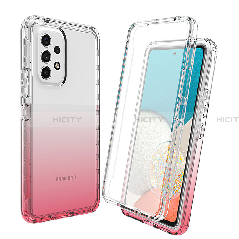 Silikon Hülle Handyhülle Ultra Dünn Flexible Schutzhülle Tasche Transparent Vorder und Rückseite 360 Grad Ganzkörper Farbverlauf für Samsung Galaxy A33 5G groß