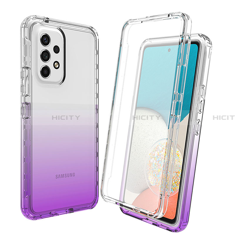 Silikon Hülle Handyhülle Ultra Dünn Flexible Schutzhülle Tasche Transparent Vorder und Rückseite 360 Grad Ganzkörper Farbverlauf für Samsung Galaxy A33 5G groß