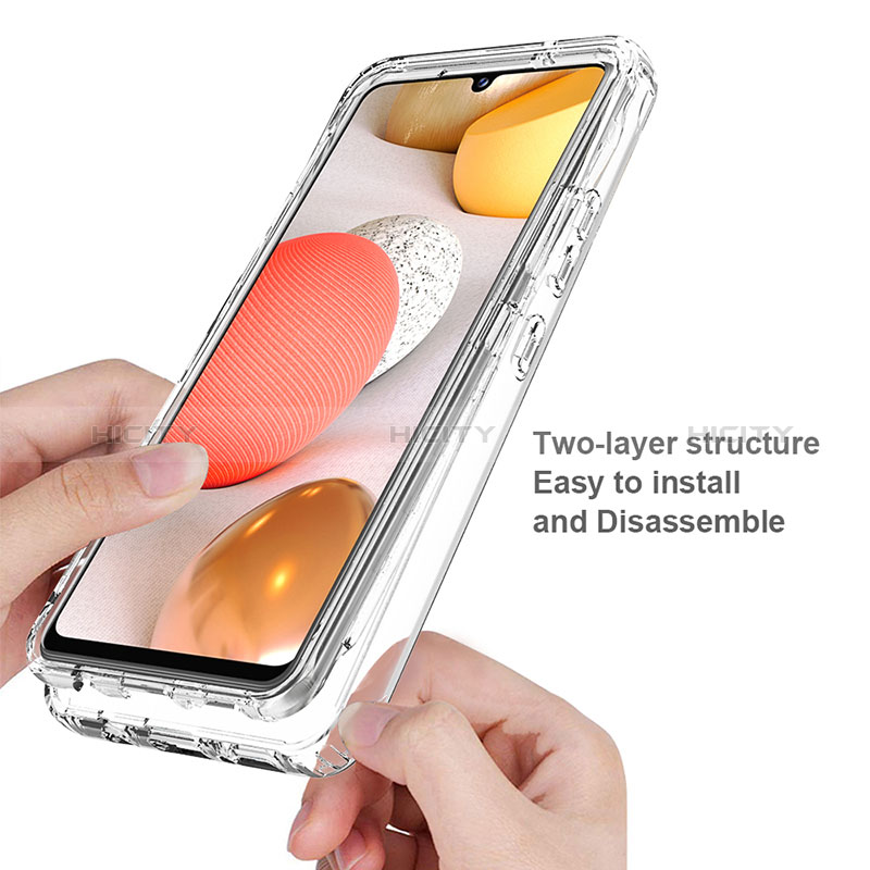 Silikon Hülle Handyhülle Ultra Dünn Flexible Schutzhülle Tasche Transparent Vorder und Rückseite 360 Grad Ganzkörper Farbverlauf für Samsung Galaxy A42 5G groß