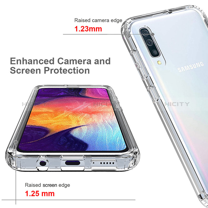 Silikon Hülle Handyhülle Ultra Dünn Flexible Schutzhülle Tasche Transparent Vorder und Rückseite 360 Grad Ganzkörper Farbverlauf für Samsung Galaxy A50