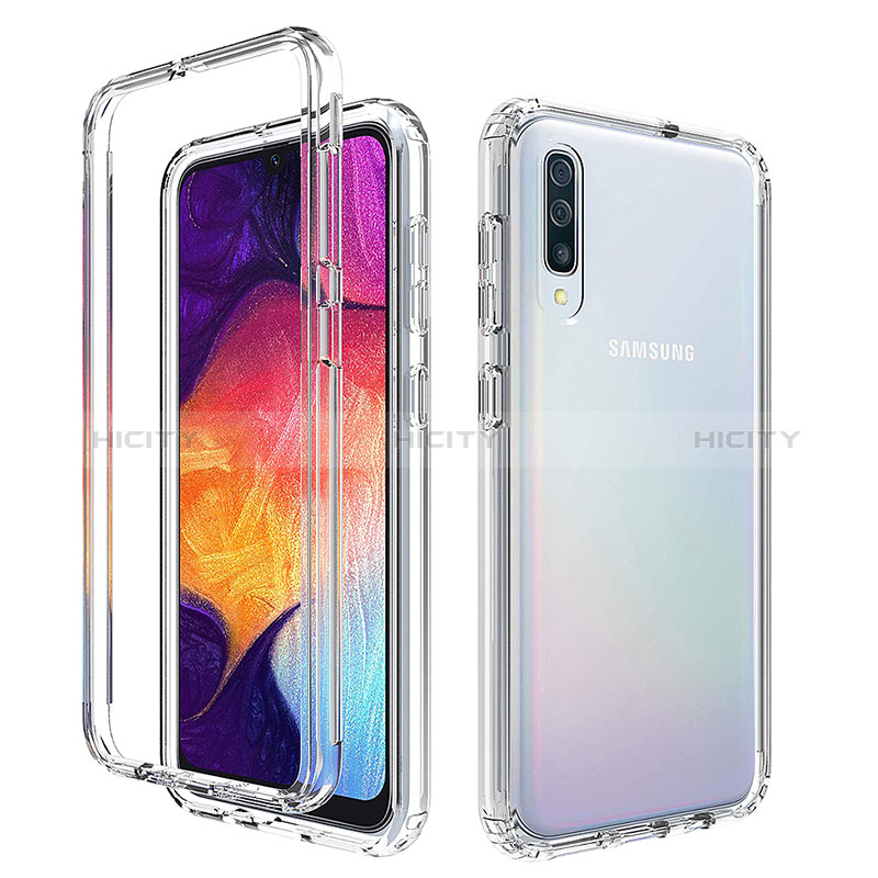 Silikon Hülle Handyhülle Ultra Dünn Flexible Schutzhülle Tasche Transparent Vorder und Rückseite 360 Grad Ganzkörper Farbverlauf für Samsung Galaxy A50