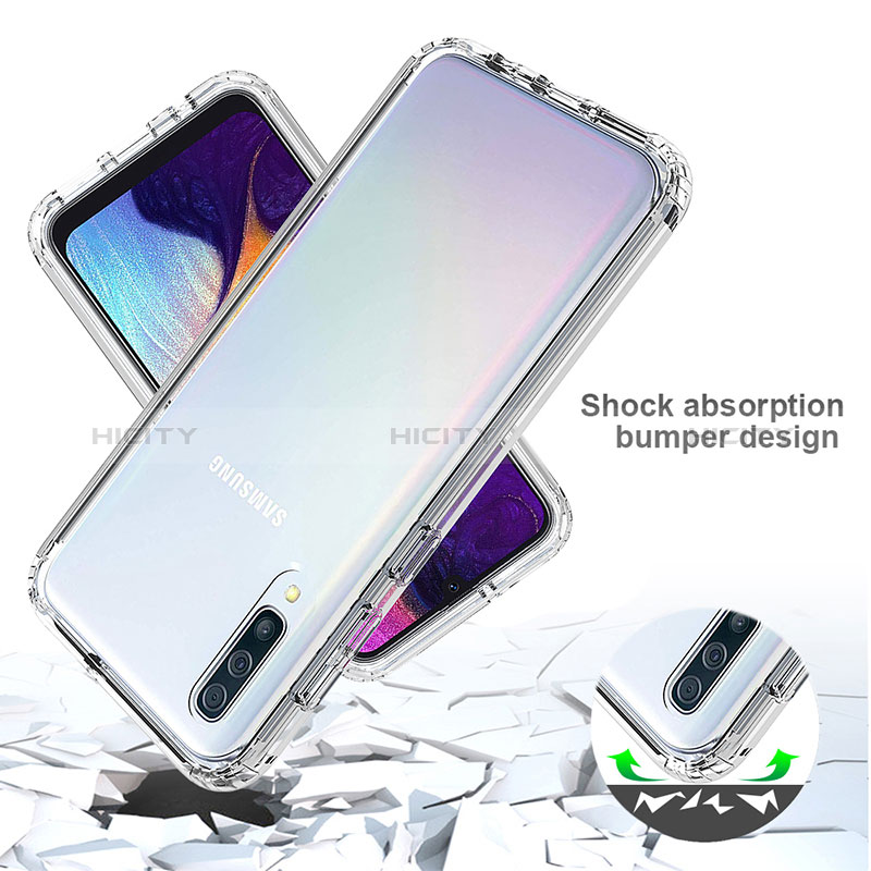 Silikon Hülle Handyhülle Ultra Dünn Flexible Schutzhülle Tasche Transparent Vorder und Rückseite 360 Grad Ganzkörper Farbverlauf für Samsung Galaxy A50