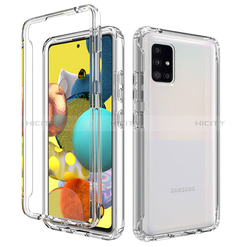 Silikon Hülle Handyhülle Ultra Dünn Flexible Schutzhülle Tasche Transparent Vorder und Rückseite 360 Grad Ganzkörper Farbverlauf für Samsung Galaxy A51 4G Klar