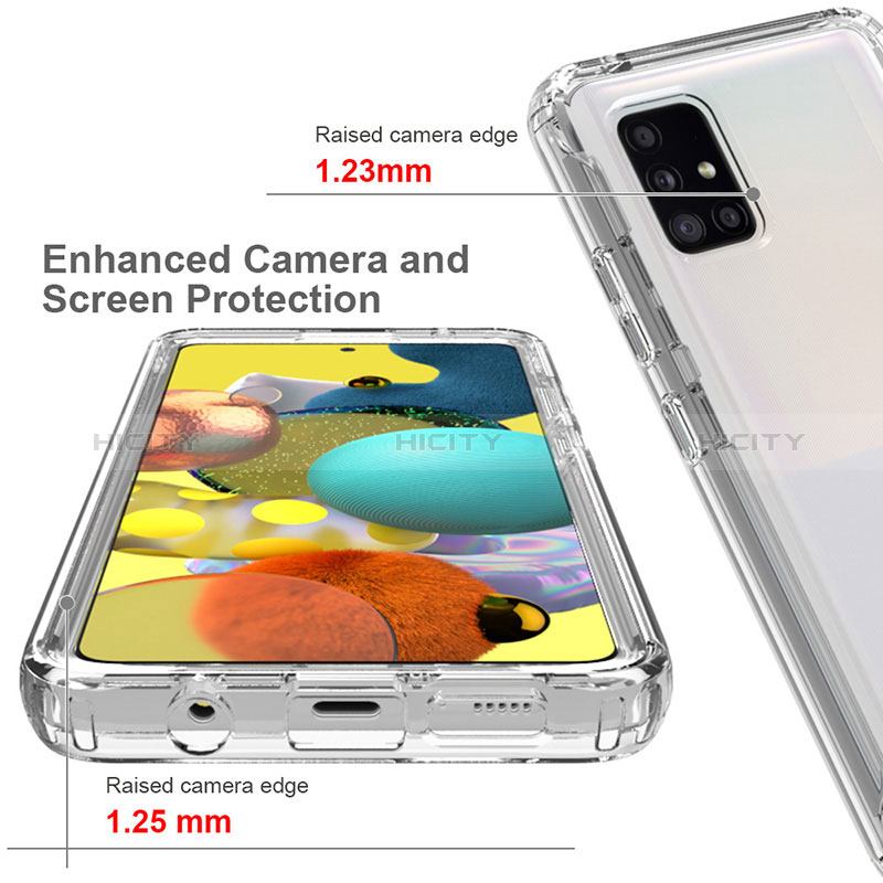 Silikon Hülle Handyhülle Ultra Dünn Flexible Schutzhülle Tasche Transparent Vorder und Rückseite 360 Grad Ganzkörper Farbverlauf für Samsung Galaxy A51 5G groß