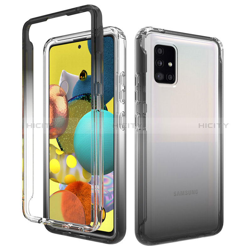 Silikon Hülle Handyhülle Ultra Dünn Flexible Schutzhülle Tasche Transparent Vorder und Rückseite 360 Grad Ganzkörper Farbverlauf für Samsung Galaxy A51 5G groß