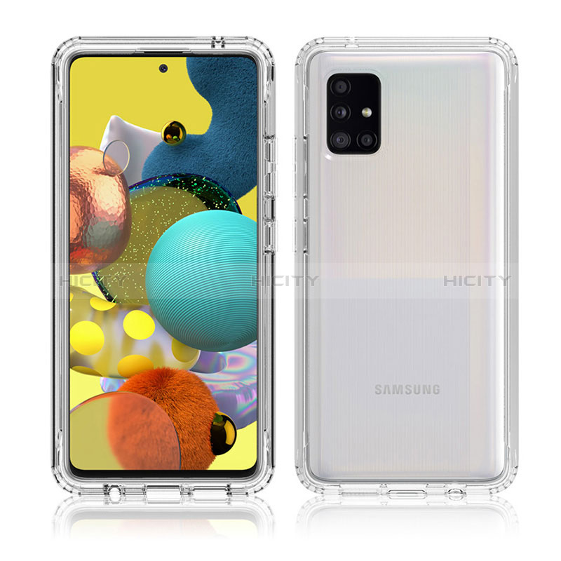 Silikon Hülle Handyhülle Ultra Dünn Flexible Schutzhülle Tasche Transparent Vorder und Rückseite 360 Grad Ganzkörper Farbverlauf für Samsung Galaxy A51 5G groß