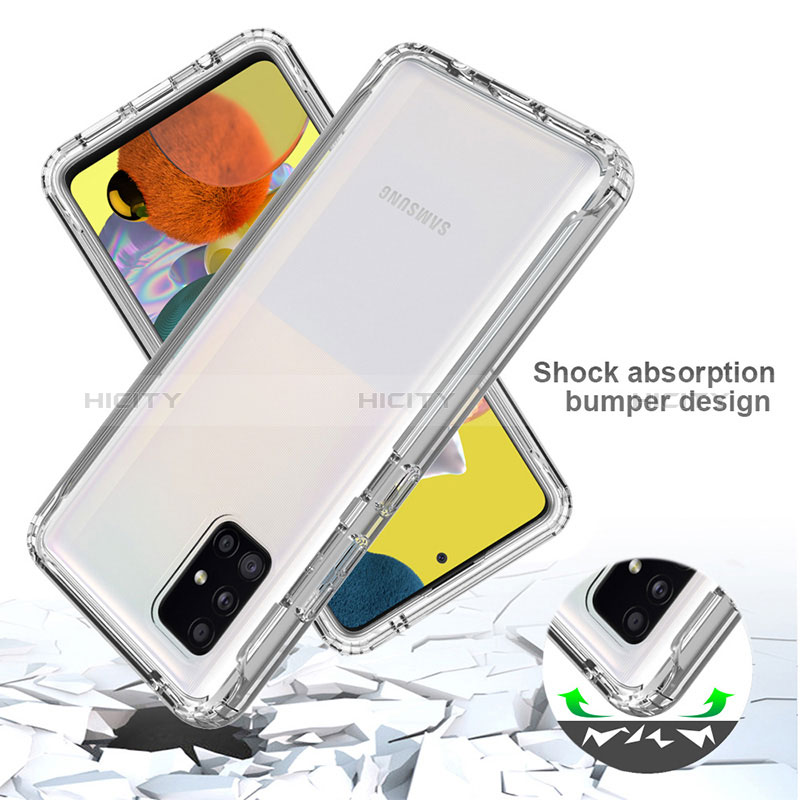 Silikon Hülle Handyhülle Ultra Dünn Flexible Schutzhülle Tasche Transparent Vorder und Rückseite 360 Grad Ganzkörper Farbverlauf für Samsung Galaxy A51 5G groß