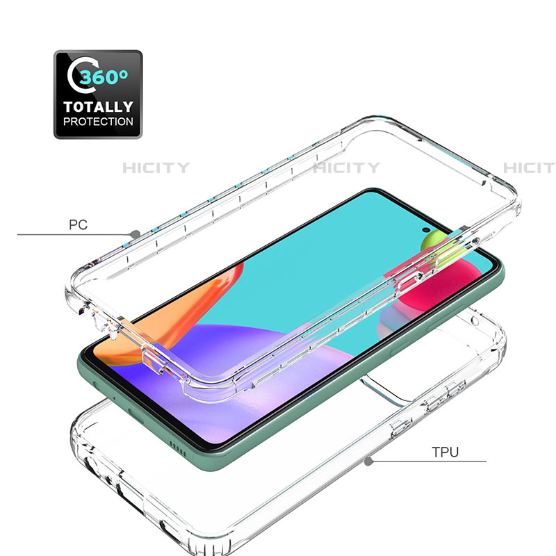 Silikon Hülle Handyhülle Ultra Dünn Flexible Schutzhülle Tasche Transparent Vorder und Rückseite 360 Grad Ganzkörper Farbverlauf für Samsung Galaxy A52 4G