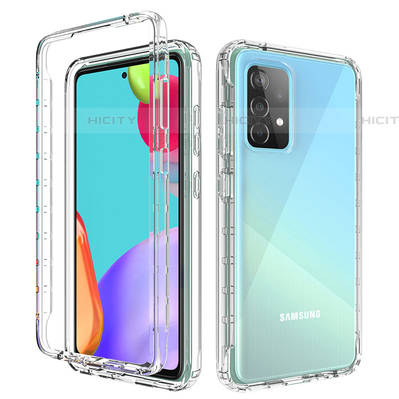 Silikon Hülle Handyhülle Ultra Dünn Flexible Schutzhülle Tasche Transparent Vorder und Rückseite 360 Grad Ganzkörper Farbverlauf für Samsung Galaxy A52 4G