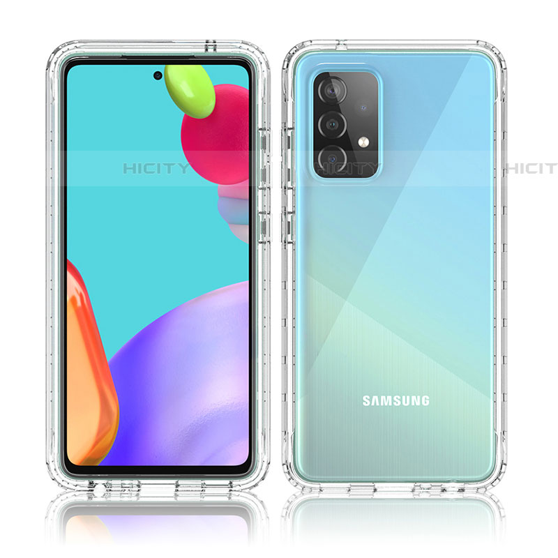 Silikon Hülle Handyhülle Ultra Dünn Flexible Schutzhülle Tasche Transparent Vorder und Rückseite 360 Grad Ganzkörper Farbverlauf für Samsung Galaxy A52 5G