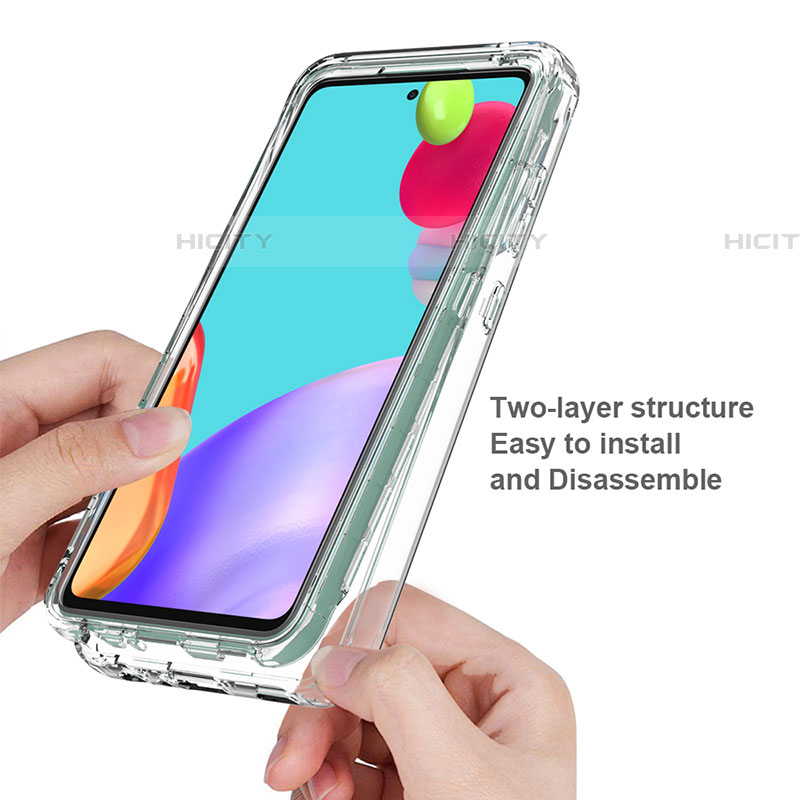 Silikon Hülle Handyhülle Ultra Dünn Flexible Schutzhülle Tasche Transparent Vorder und Rückseite 360 Grad Ganzkörper Farbverlauf für Samsung Galaxy A52 5G