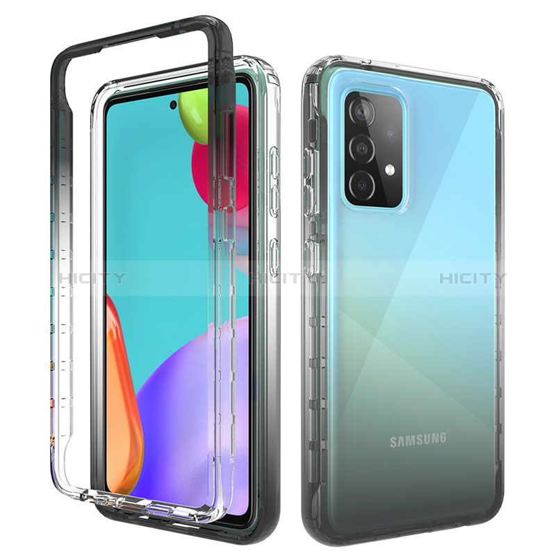 Silikon Hülle Handyhülle Ultra Dünn Flexible Schutzhülle Tasche Transparent Vorder und Rückseite 360 Grad Ganzkörper Farbverlauf für Samsung Galaxy A52s 5G