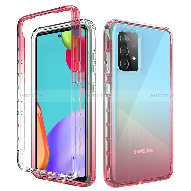 Silikon Hülle Handyhülle Ultra Dünn Flexible Schutzhülle Tasche Transparent Vorder und Rückseite 360 Grad Ganzkörper Farbverlauf für Samsung Galaxy A52s 5G