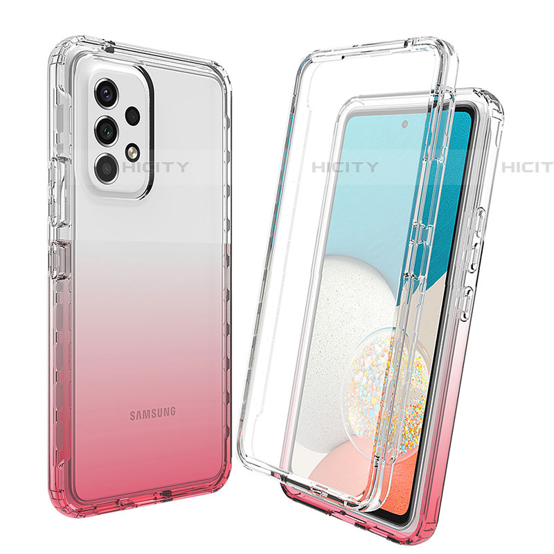 Silikon Hülle Handyhülle Ultra Dünn Flexible Schutzhülle Tasche Transparent Vorder und Rückseite 360 Grad Ganzkörper Farbverlauf für Samsung Galaxy A53 5G groß