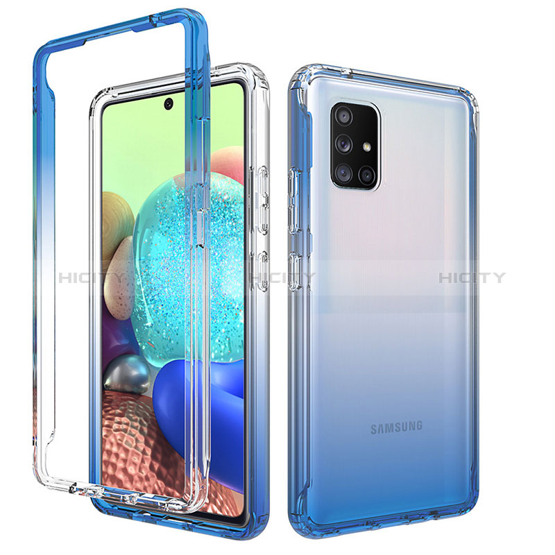 Silikon Hülle Handyhülle Ultra Dünn Flexible Schutzhülle Tasche Transparent Vorder und Rückseite 360 Grad Ganzkörper Farbverlauf für Samsung Galaxy A71 5G