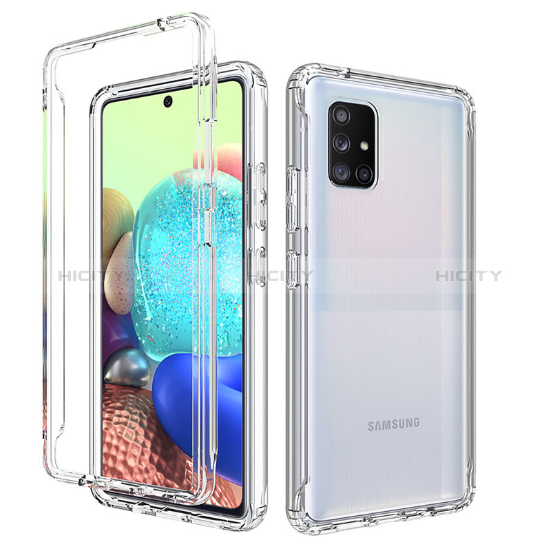 Silikon Hülle Handyhülle Ultra Dünn Flexible Schutzhülle Tasche Transparent Vorder und Rückseite 360 Grad Ganzkörper Farbverlauf für Samsung Galaxy A71 5G