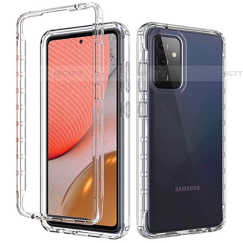 Silikon Hülle Handyhülle Ultra Dünn Flexible Schutzhülle Tasche Transparent Vorder und Rückseite 360 Grad Ganzkörper Farbverlauf für Samsung Galaxy A72 4G